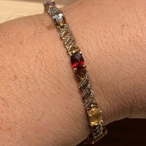 Garnet/peridot/topaz/aquamarine/amethyst bracelet